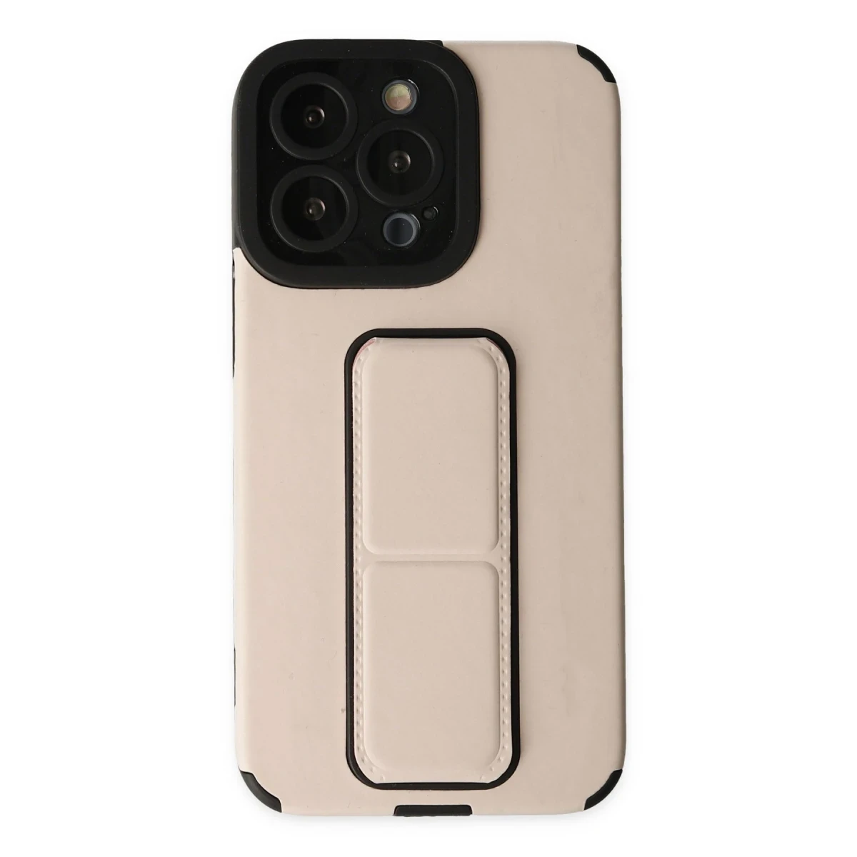 Apple iPhone 13 Pro Kılıf Mega Standlı Silikon - Gold