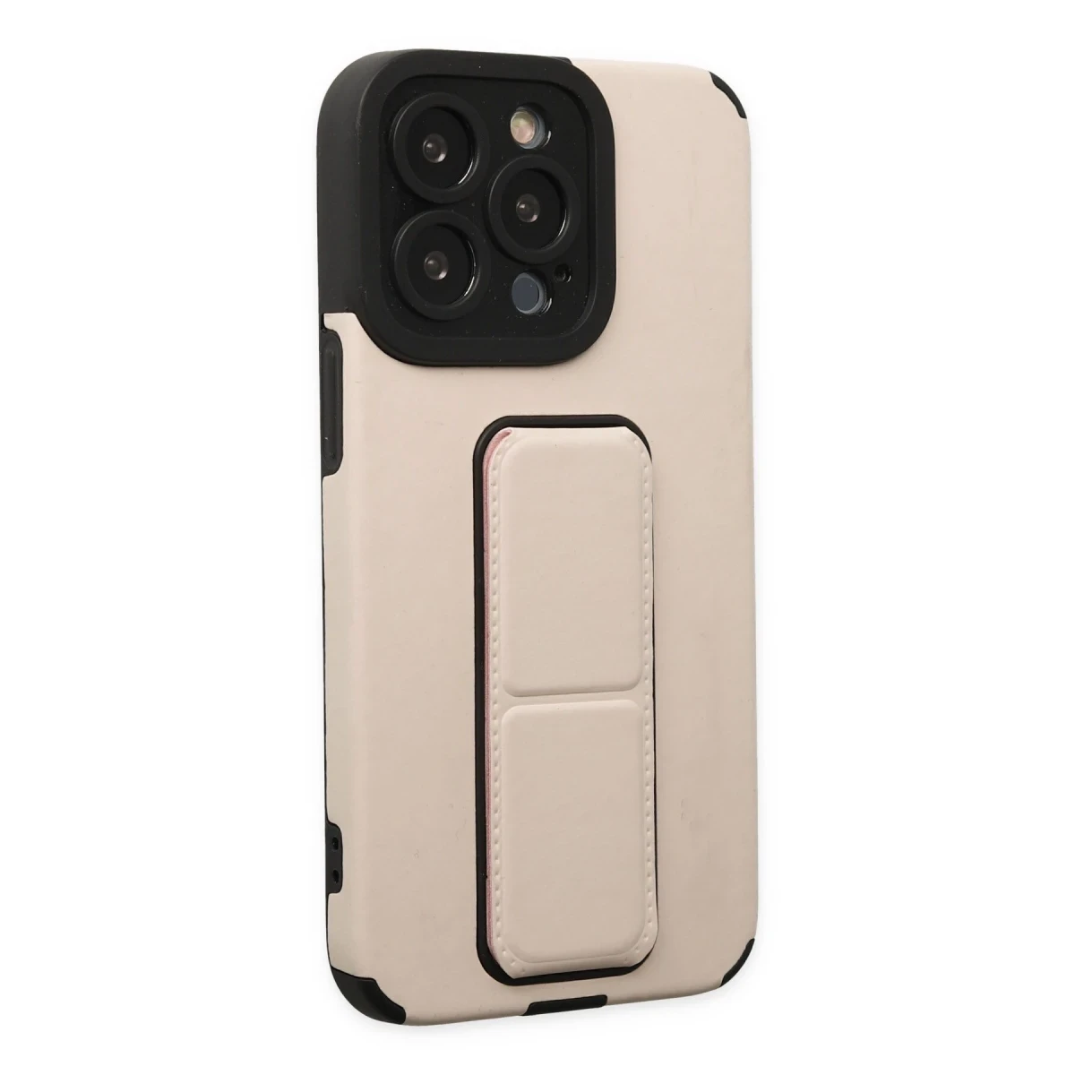 Apple iPhone 13 Pro Kılıf Mega Standlı Silikon - Gold