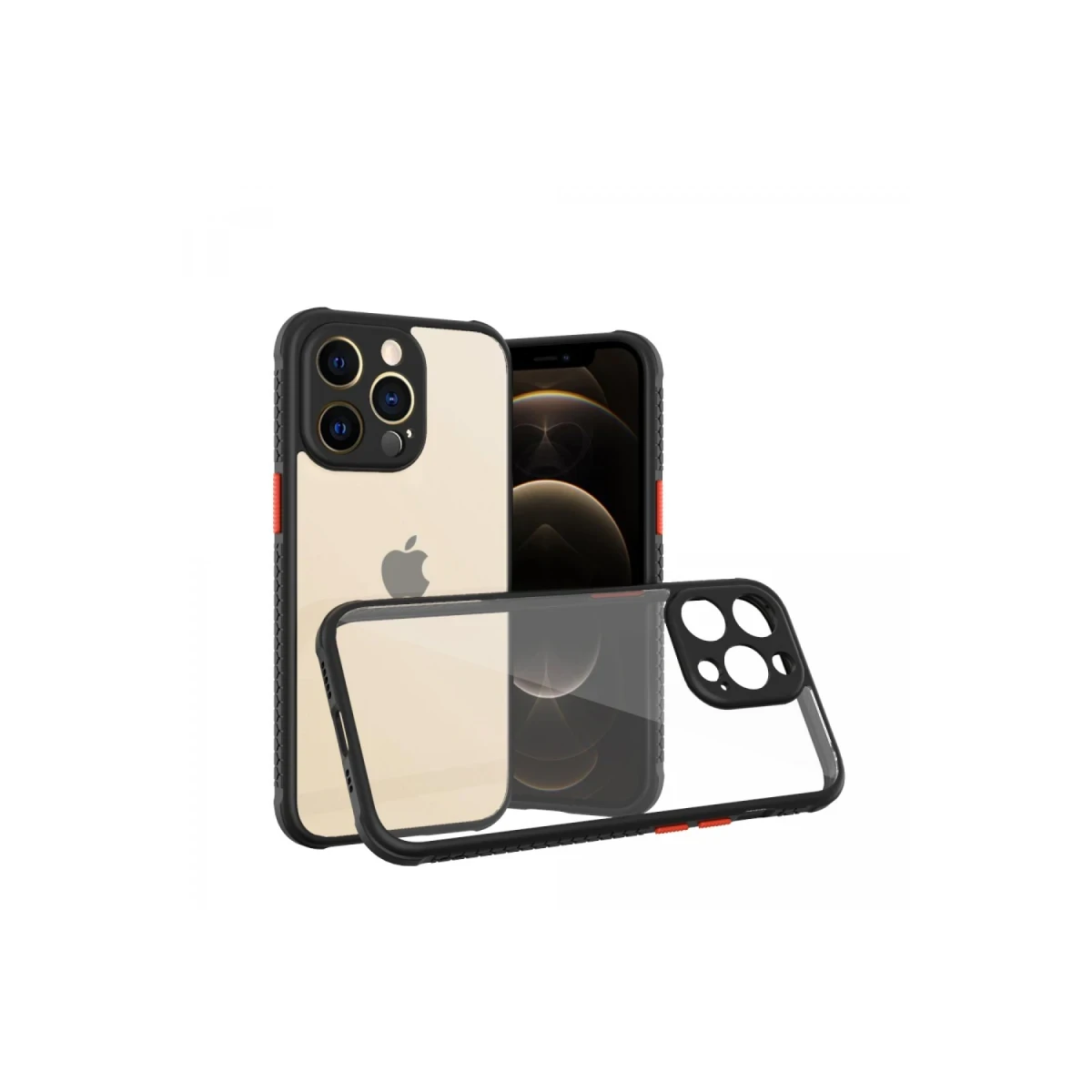 Apple iPhone 13 Pro Kılıf Miami Şeffaf Silikon - Siyah