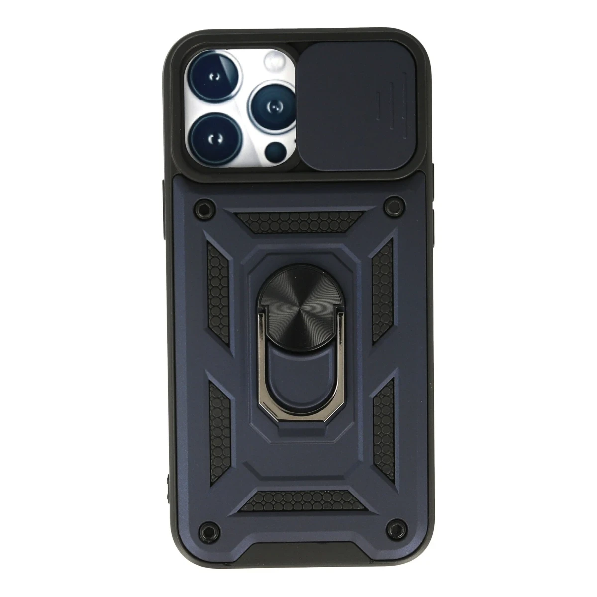 Apple iPhone 13 Pro Kılıf Pars Lens Yüzüklü Silikon - Lacivert