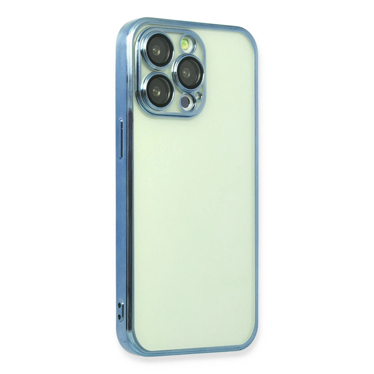 Apple iPhone 13 Pro Kılıf Razer Lensli Silikon - Açık Mavi