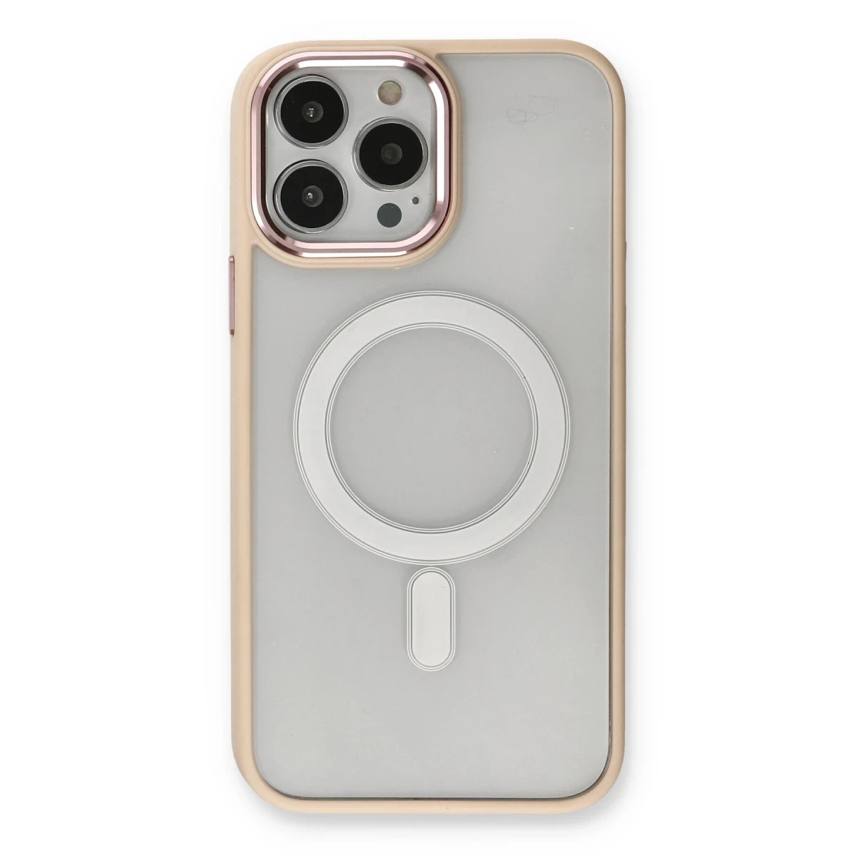 Apple iPhone 13 Pro Kılıf Room Magneticsafe Silikon - Pudra