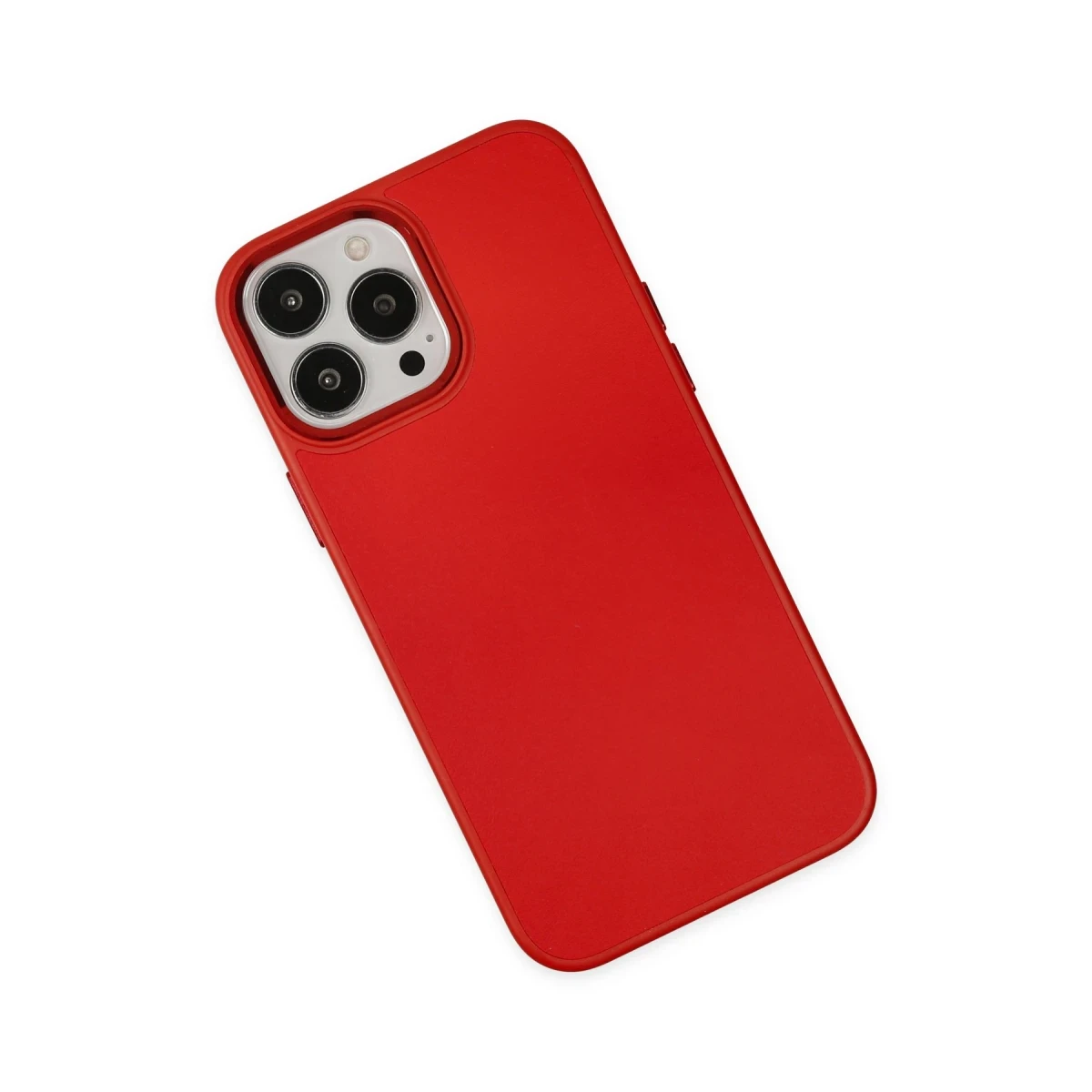 Apple iPhone 13 Pro Max Kılıf Asya Deri Silikon - Kırmızı