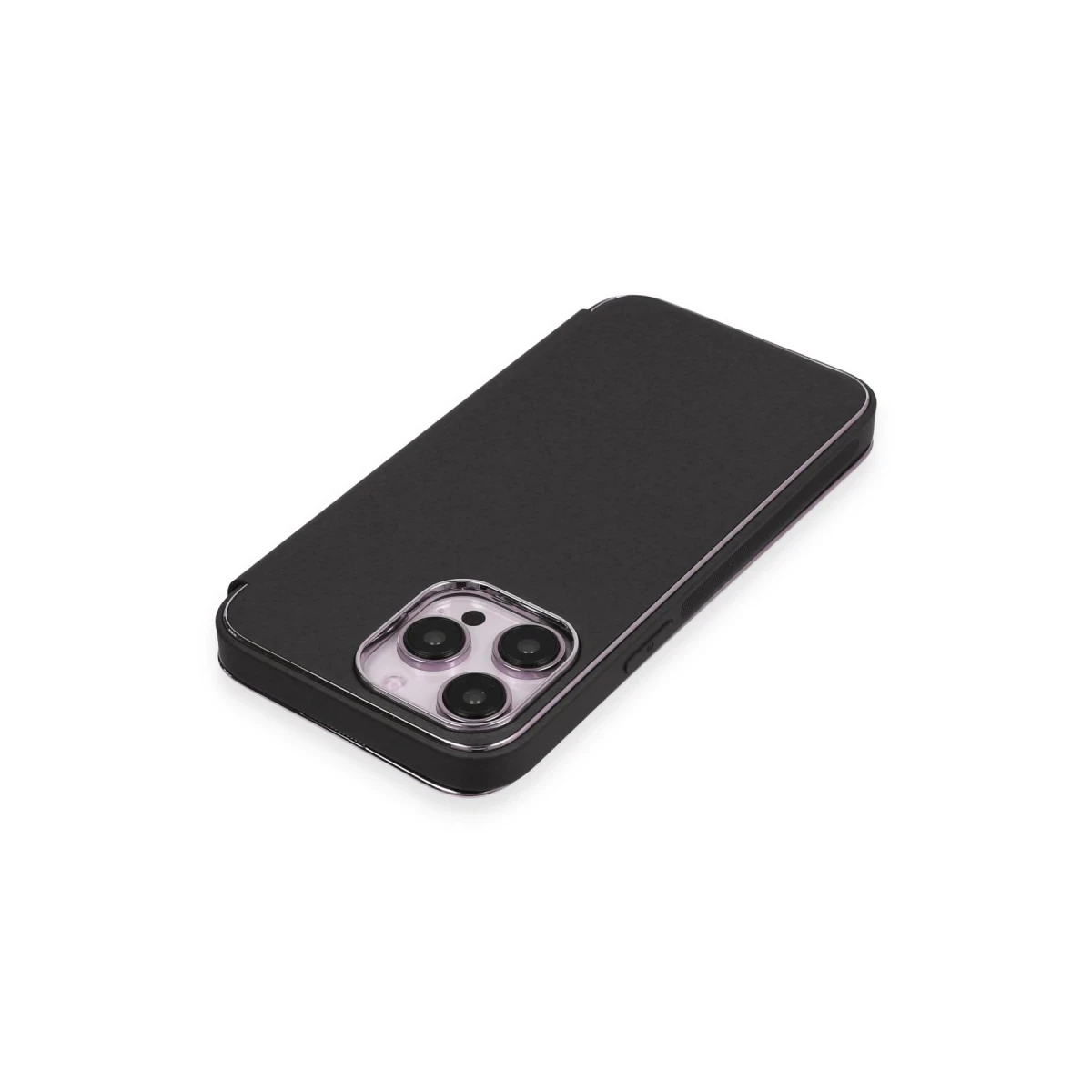 Apple iPhone 13 Pro Max Kılıf Dolpin Kapaklı - Siyah