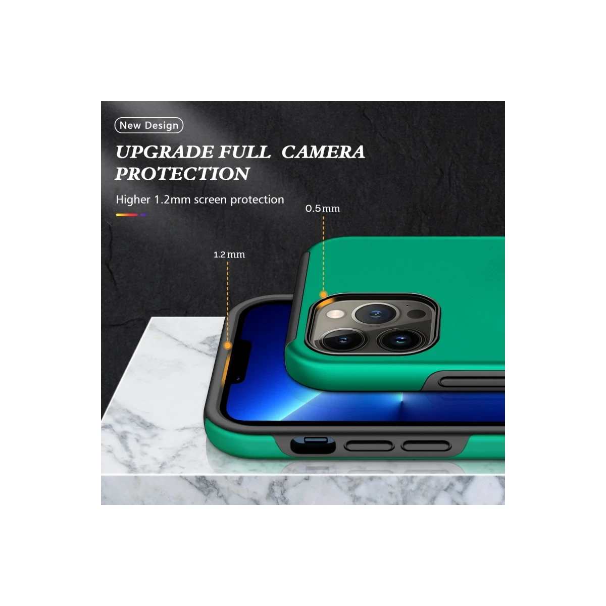 Apple iPhone 13 Pro Max Kılıf Elit Yüzüklü Kapak - Yeşil