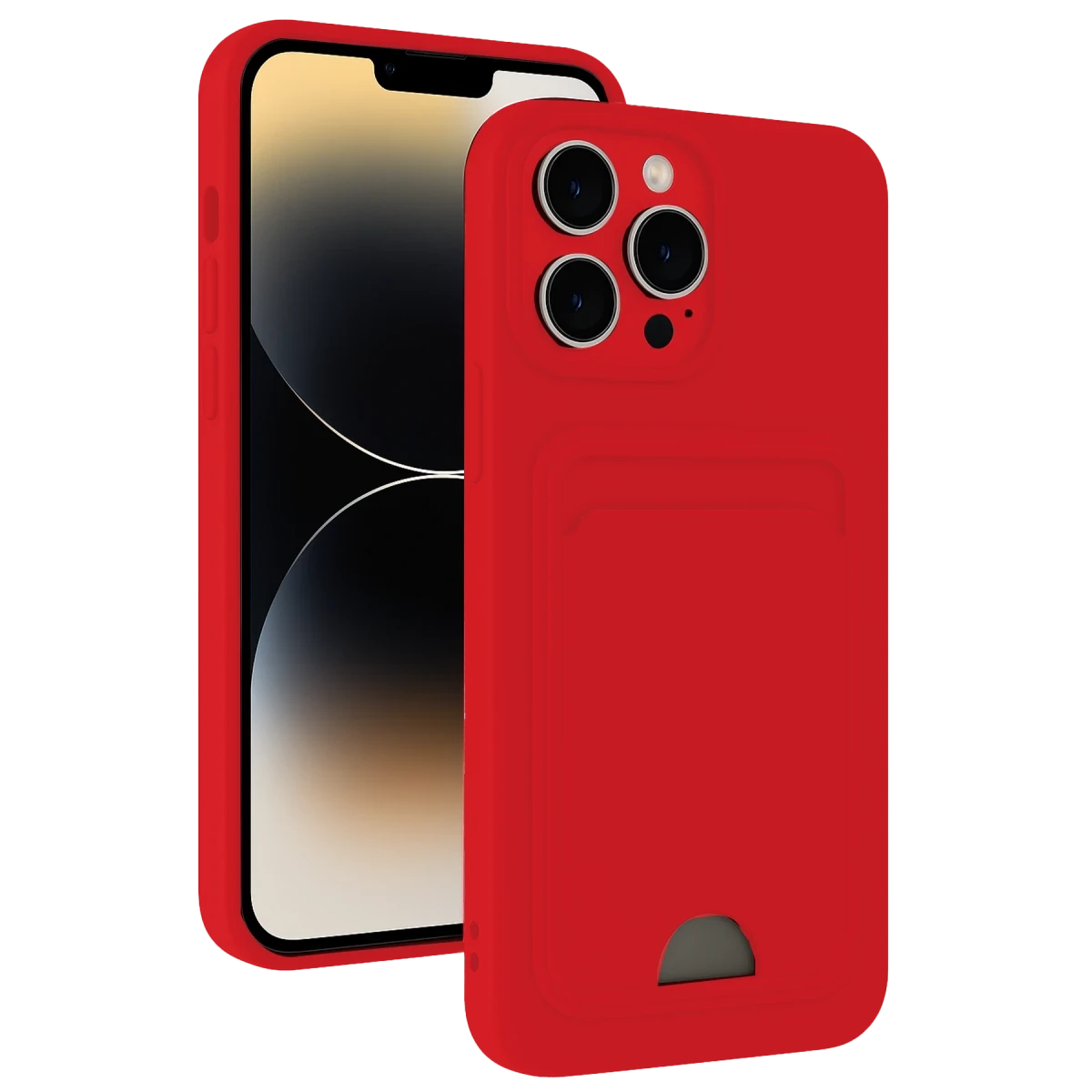 Apple iPhone 13 Pro Max Kılıf Kelvin Kartvizitli Silikon - Kırmızı