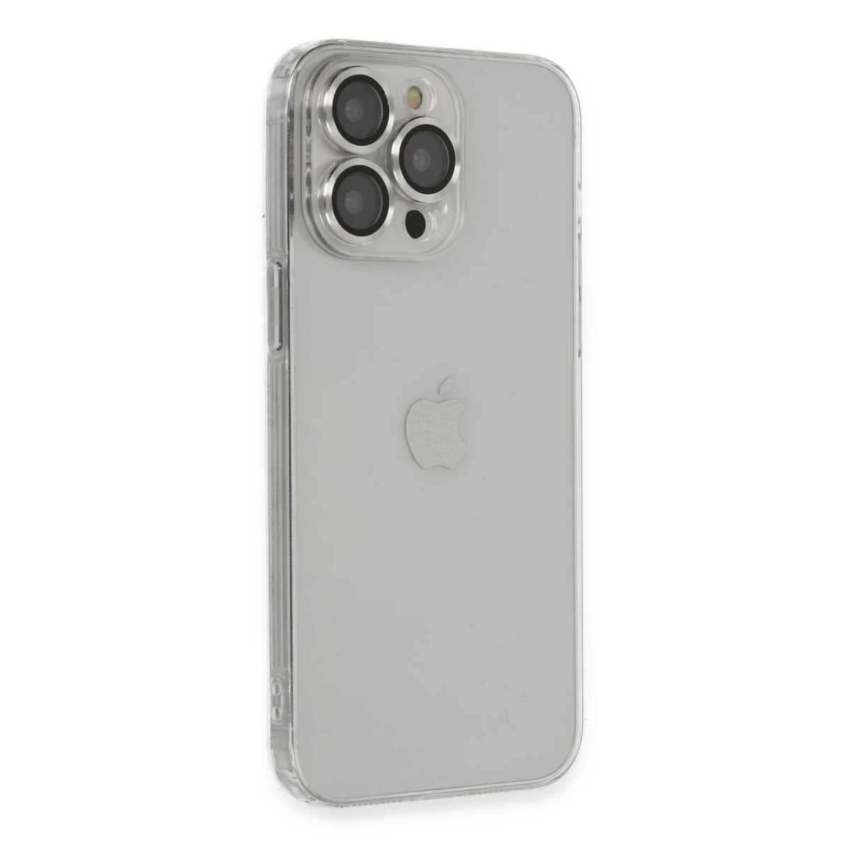 Apple iPhone 13 Pro Max Kılıf Luko Lens Silikon - Gümüş