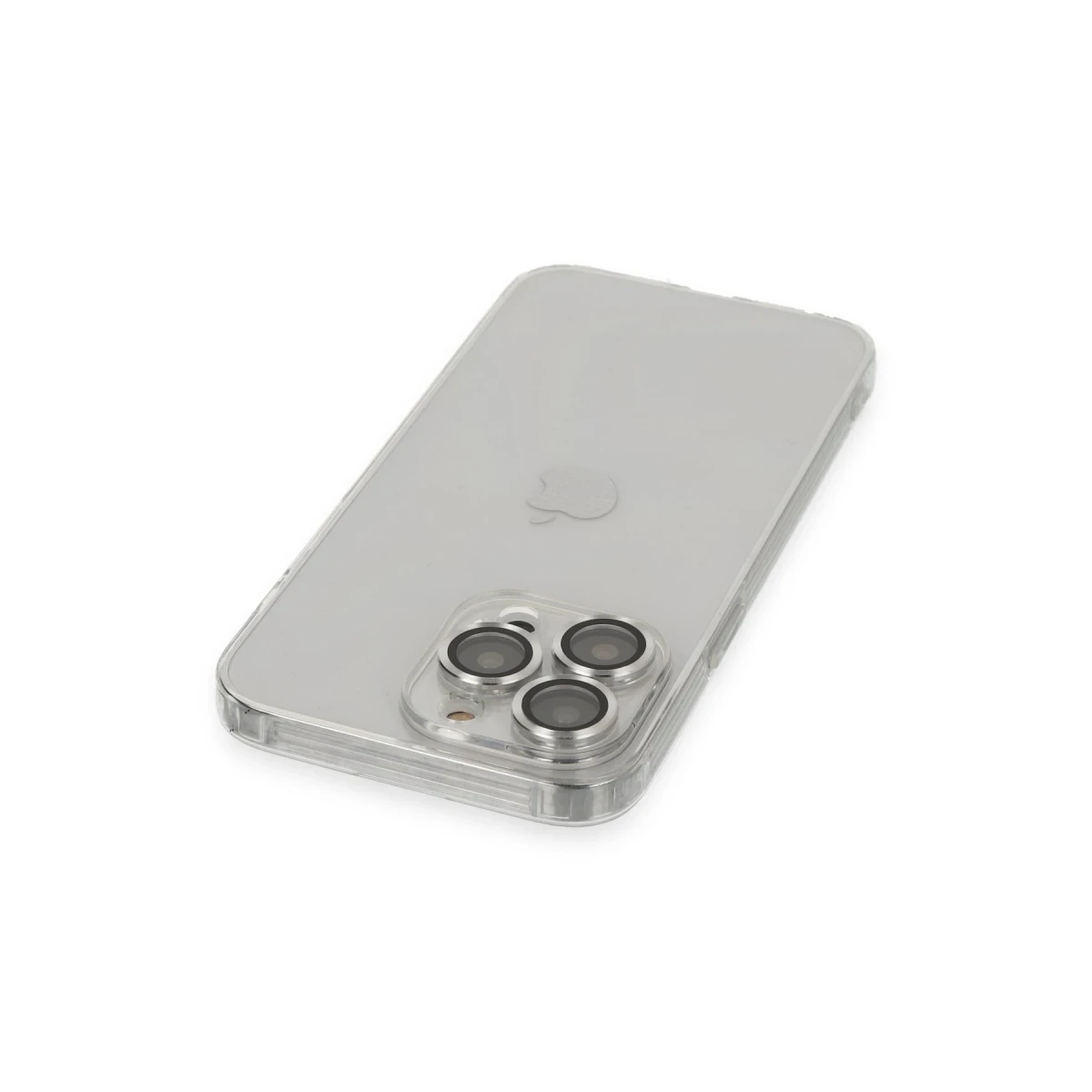Apple iPhone 13 Pro Max Kılıf Luko Lens Silikon - Gümüş
