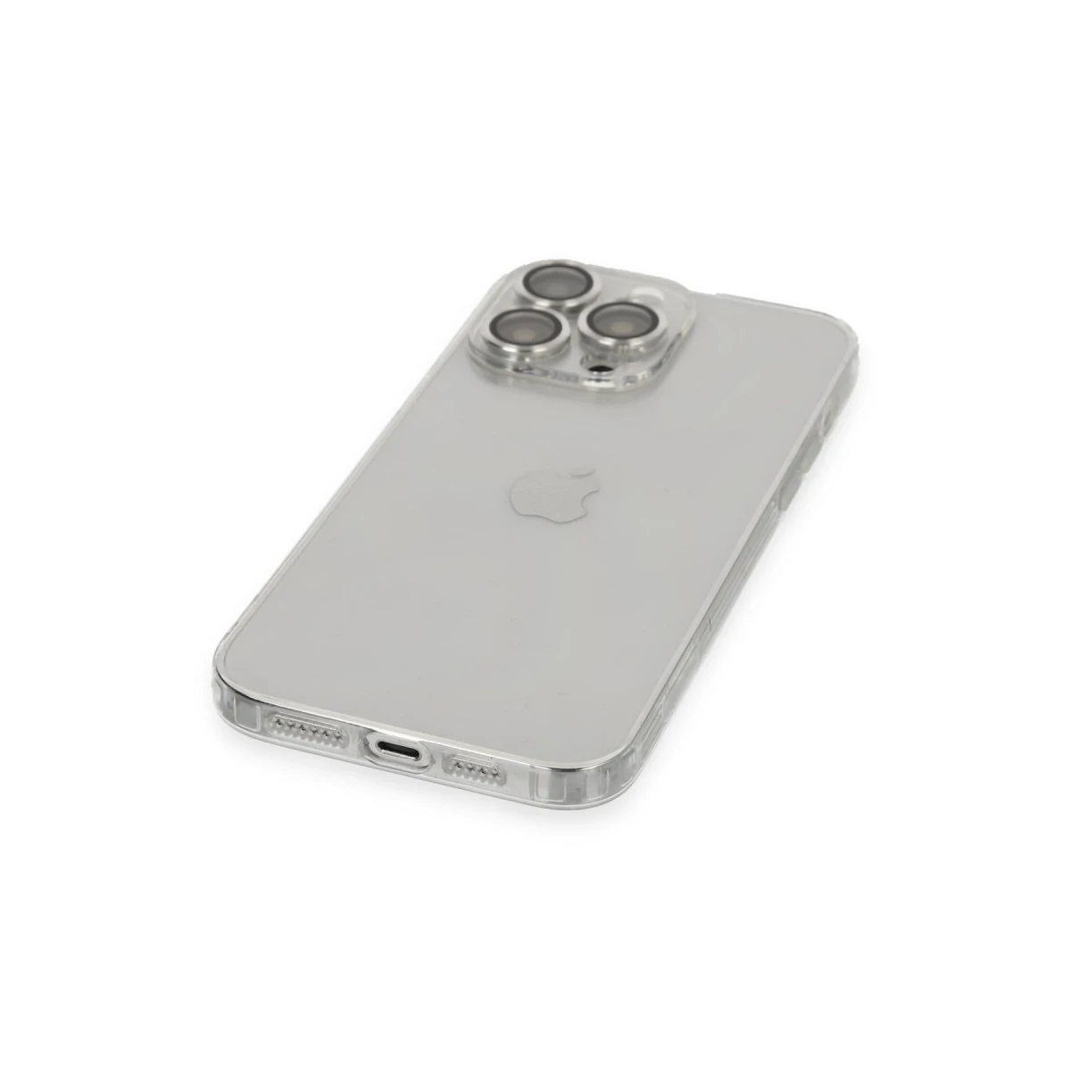 Apple iPhone 13 Pro Max Kılıf Luko Lens Silikon - Gümüş
