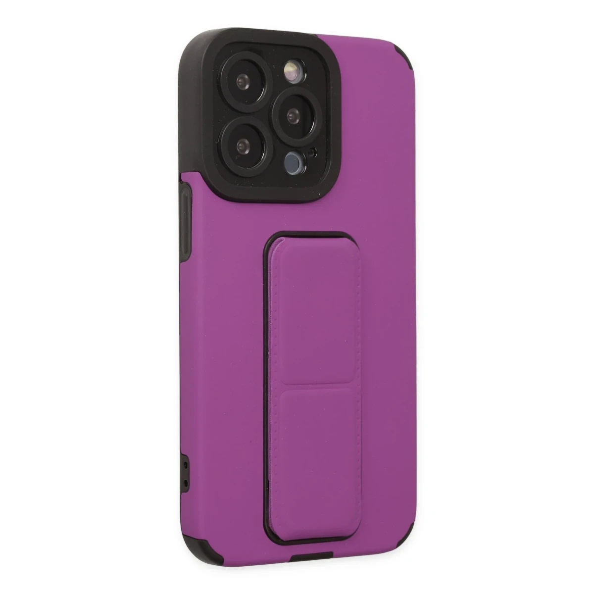Apple iPhone 13 Pro Max Kılıf Mega Standlı Silikon - Mor