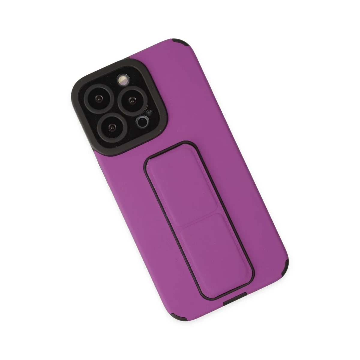 Apple iPhone 13 Pro Max Kılıf Mega Standlı Silikon - Mor