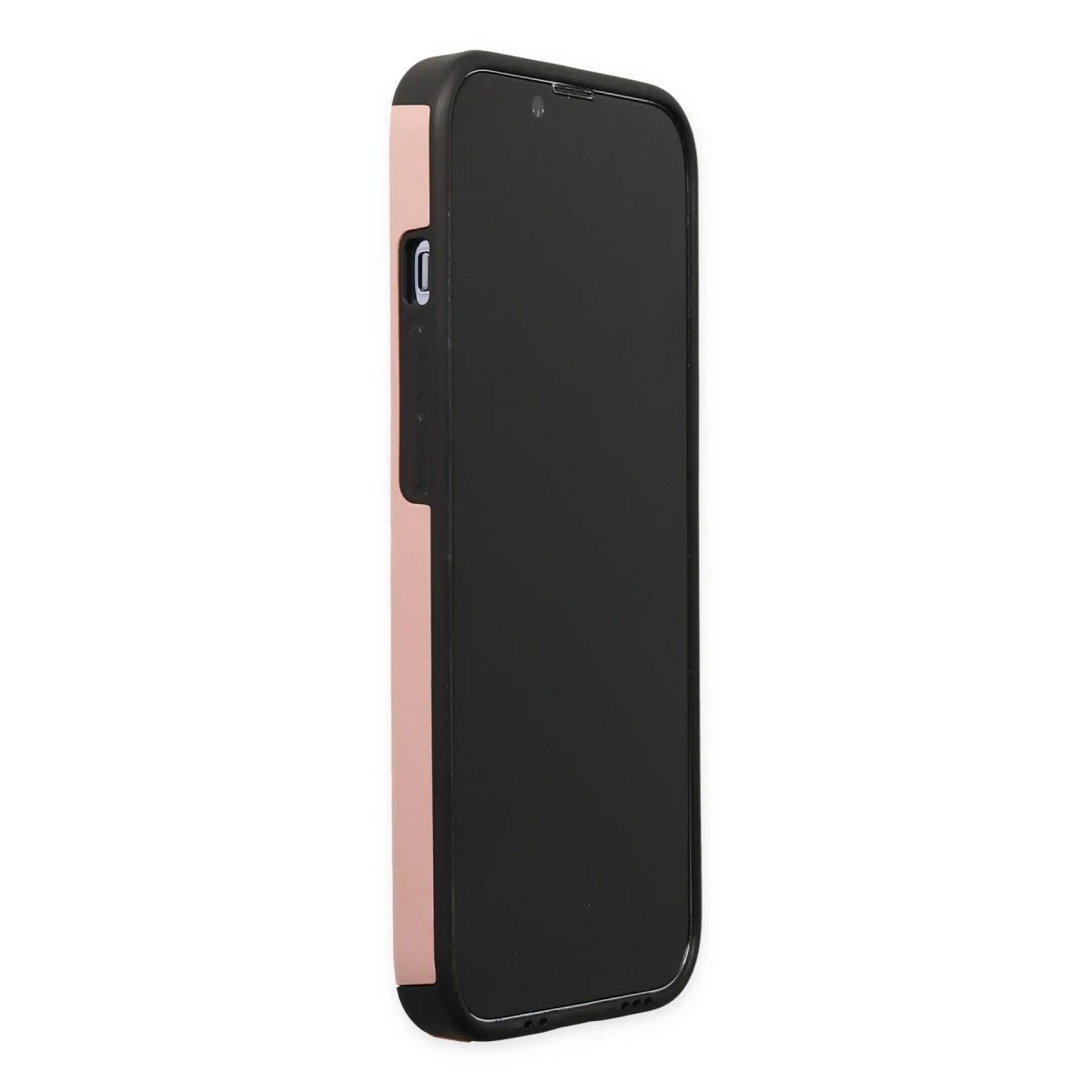 Apple iPhone 13 Pro Max Kılıf Mega Standlı Silikon - Pudra