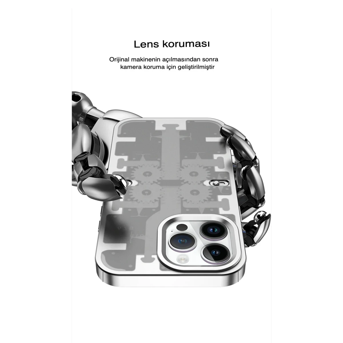 Apple iPhone 13 Pro Max Kılıf Mekanik Bumper Kapak - Siyah