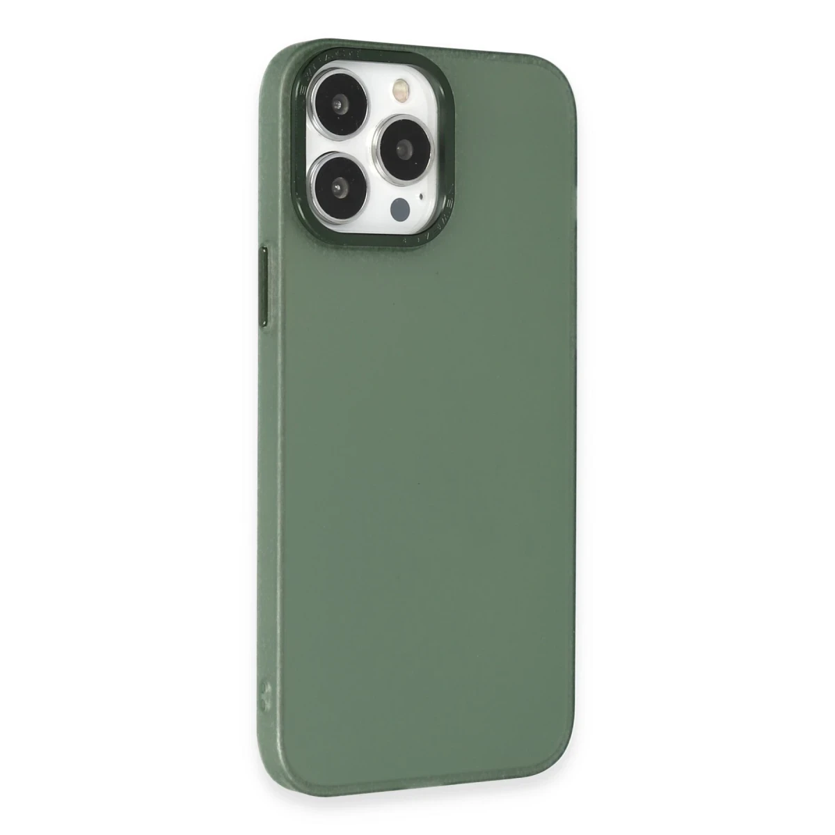 Apple iPhone 13 Pro Max Kılıf Modos Metal Kapak - Koyu Yeşil