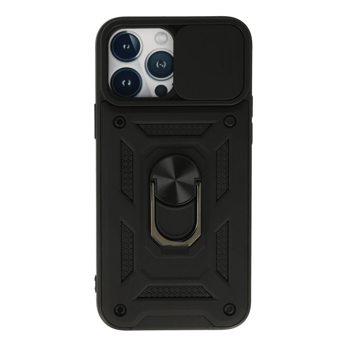 Apple iPhone 13 Pro Max Kılıf Pars Lens Yüzüklü Silikon - Siyah