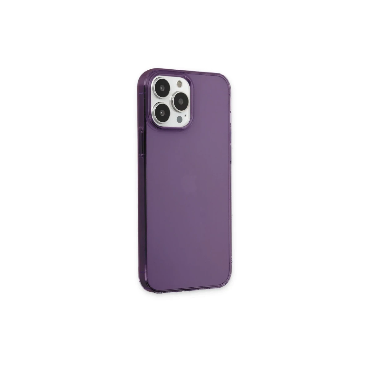Apple iPhone 13 Pro Max Kılıf Pc Sert Şeffaf Kapak - Mor