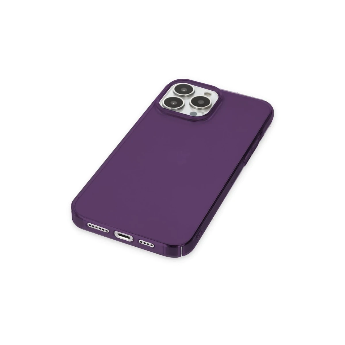 Apple iPhone 13 Pro Max Kılıf Pc Sert Şeffaf Kapak - Mor