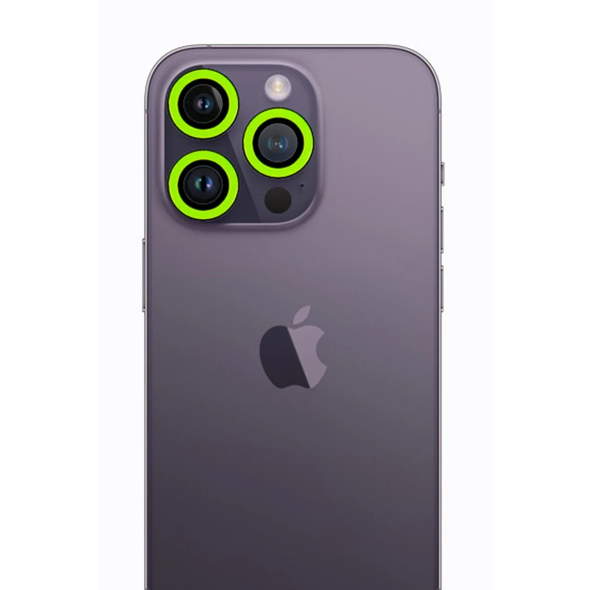 Apple iPhone 13 Pro Max Neon Fosforlu Kamera Lens - Yeşil