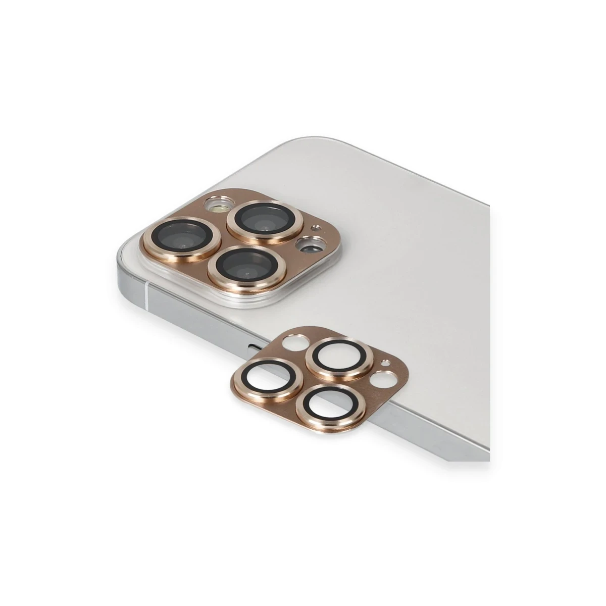 Apple iPhone 13 Pro Max Pers Alüminyum Kamera Lens - Gold