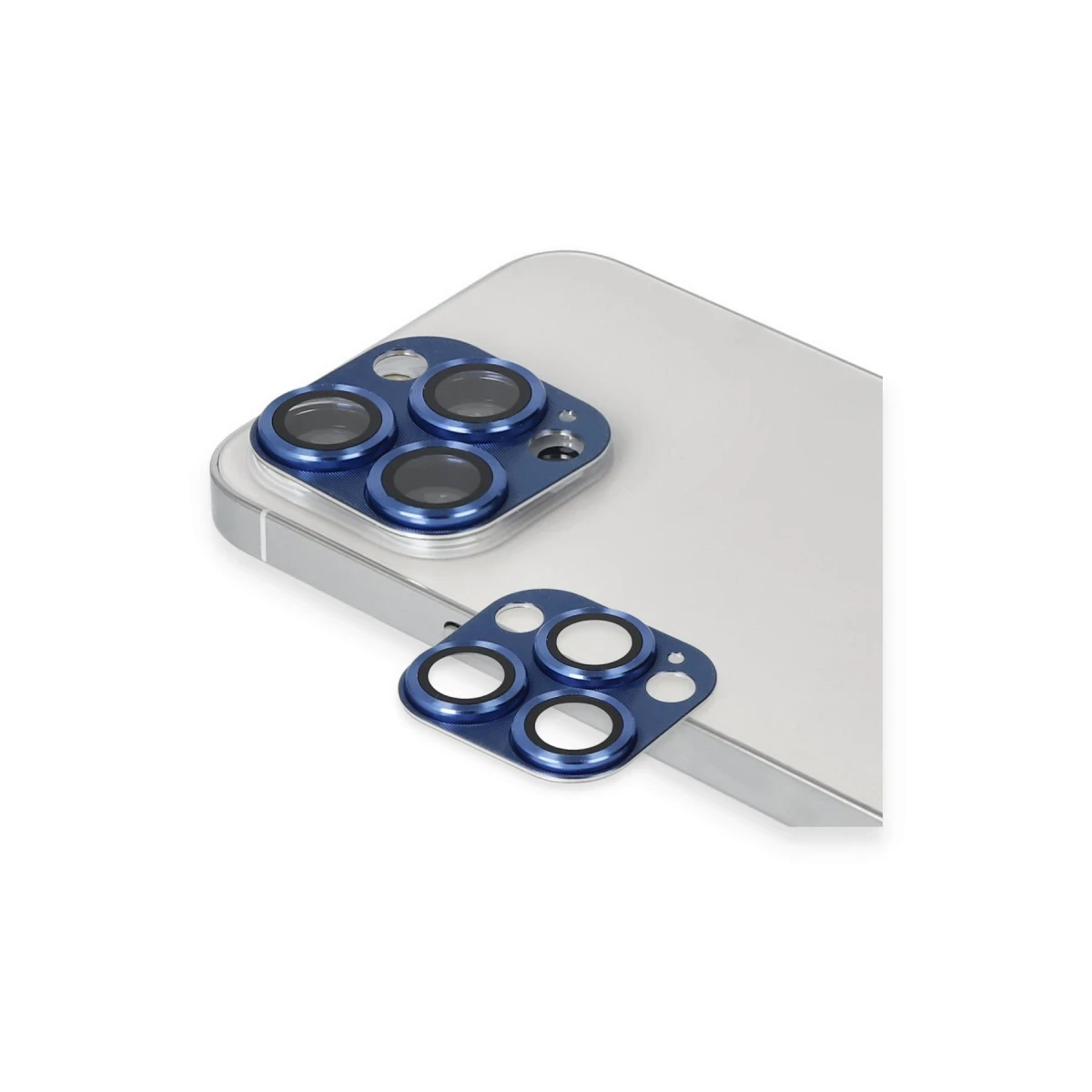 Apple iPhone 13 Pro Max Pers Alüminyum Kamera Lens - Lacivert
