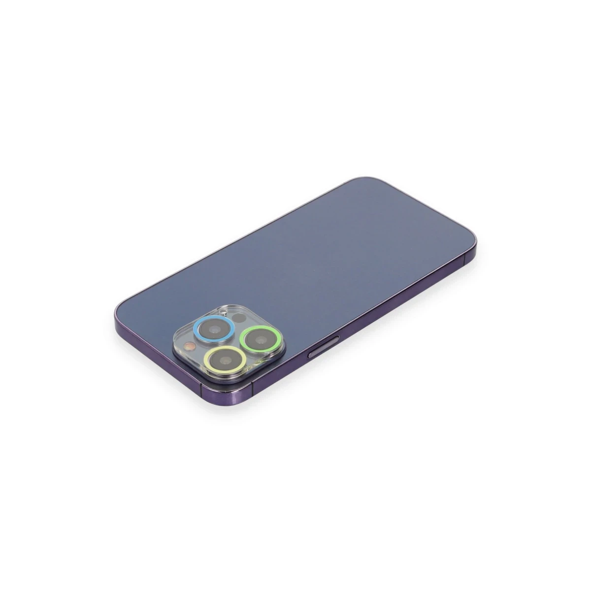 Apple iPhone 13 Pro Max Renkli Kamera Lens Koruma Cam - Yeşil-Sarı