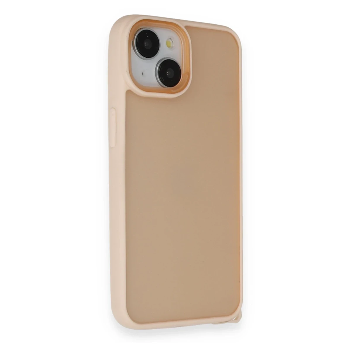 Apple iPhone 14 Kılıf Elegant Kapak - Pudra