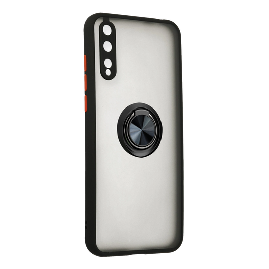 Huawei P40 Lite E Montreal Yüzüklü Silikon Kapak - Siyah