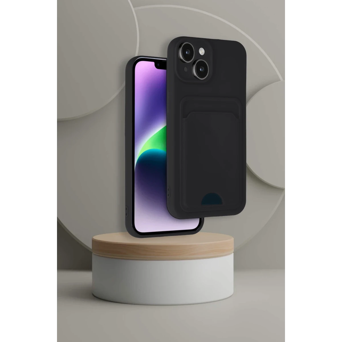 Apple iPhone 14 Kılıf Kelvin Kartvizitli Silikon - Kırmızı