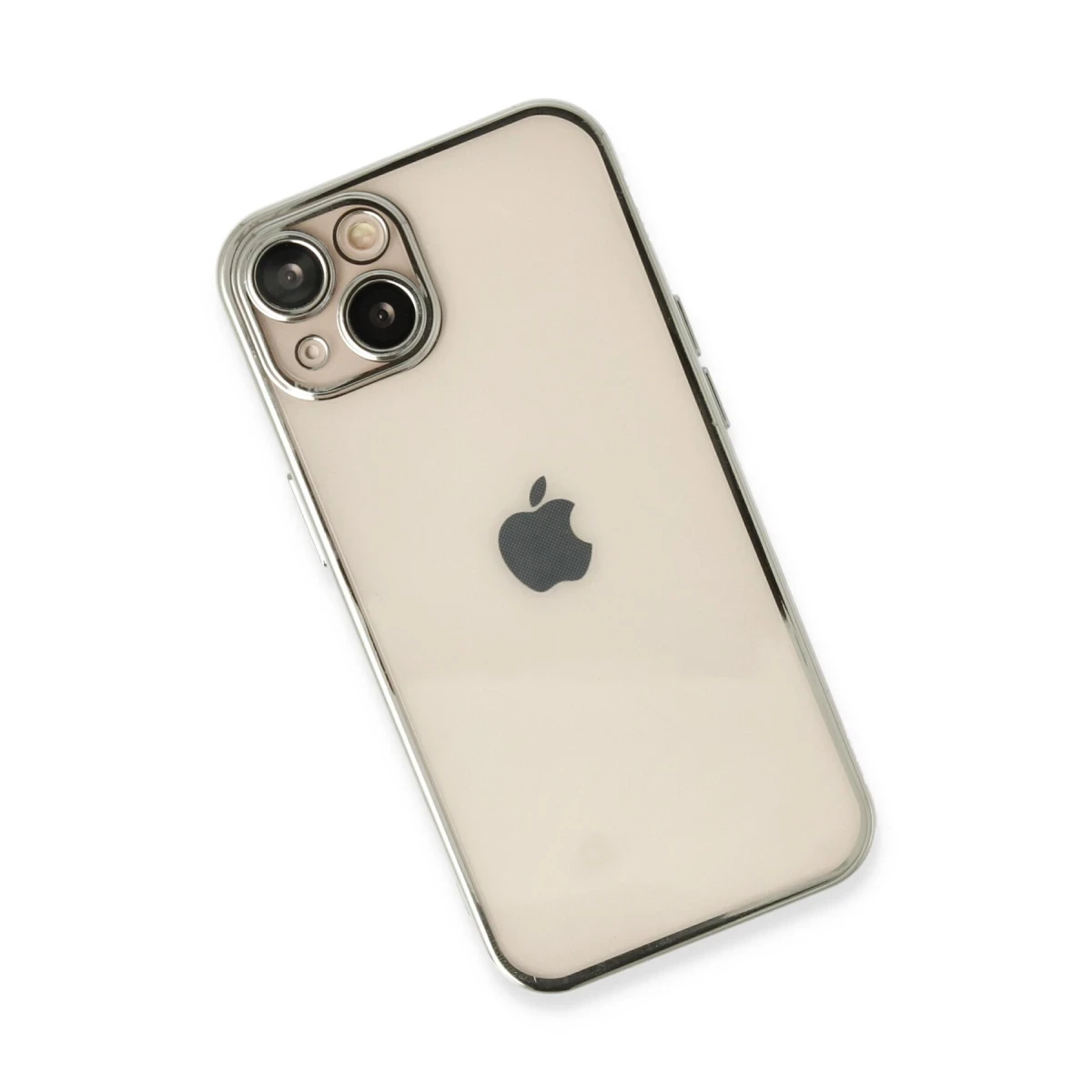 Apple iPhone 14 Kılıf Razer Lensli Silikon - Gümüş