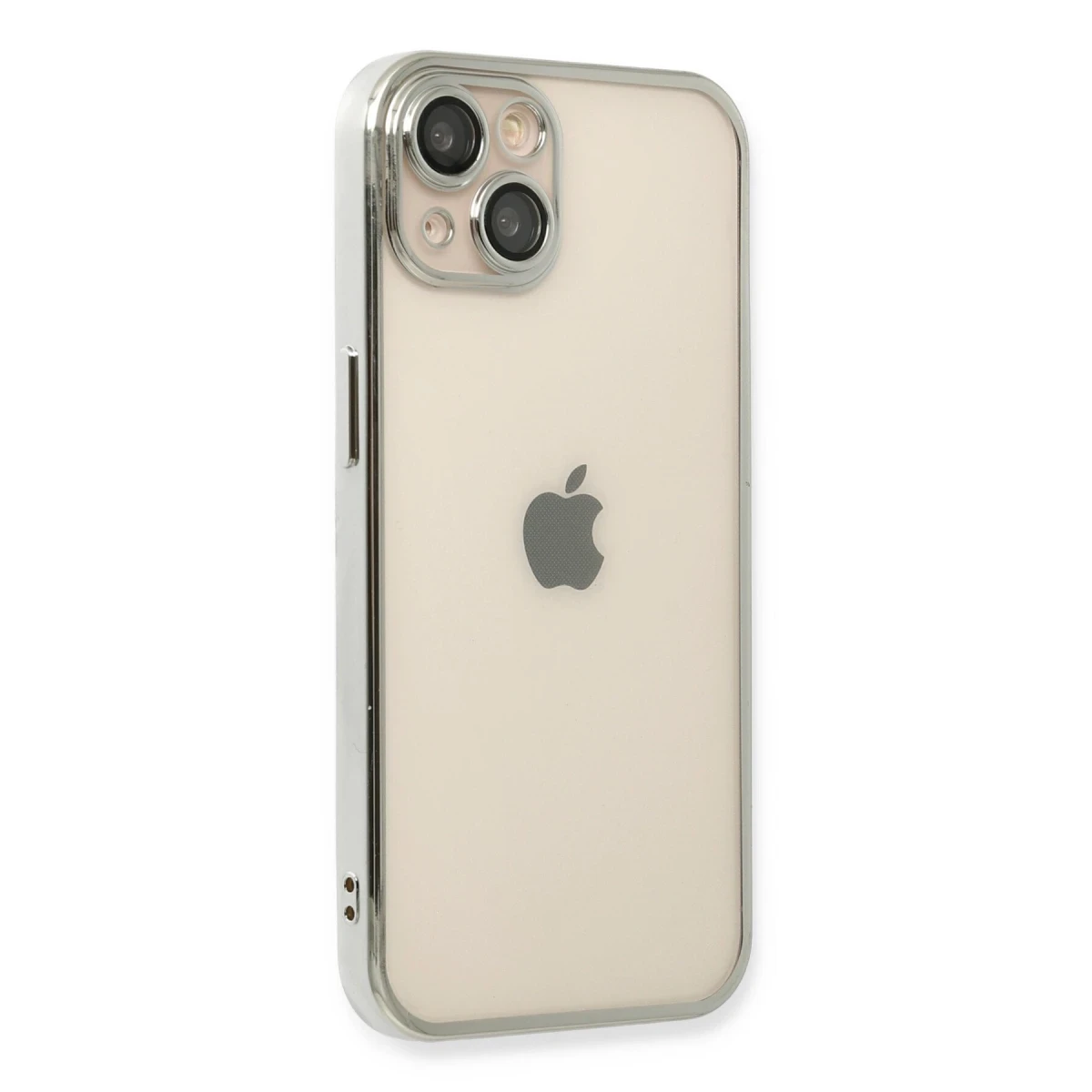 Apple iPhone 14 Kılıf Razer Lensli Silikon - Gümüş