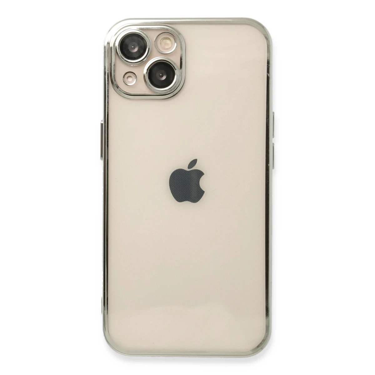 Apple iPhone 14 Kılıf Razer Lensli Silikon - Gümüş