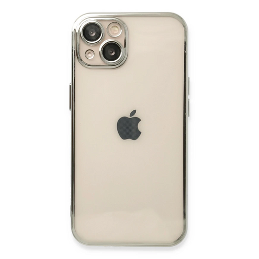 Apple iPhone 14 Kılıf Razer Lensli Silikon - Gümüş
