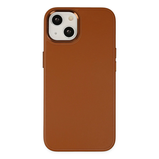 Apple iPhone 14 Plus Kılıf Asya Deri Silikon - Kahverengi
