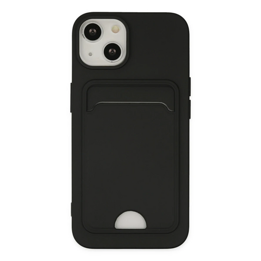 Apple iPhone 14 Plus Kılıf Kelvin Kartvizitli Silikon - Siyah