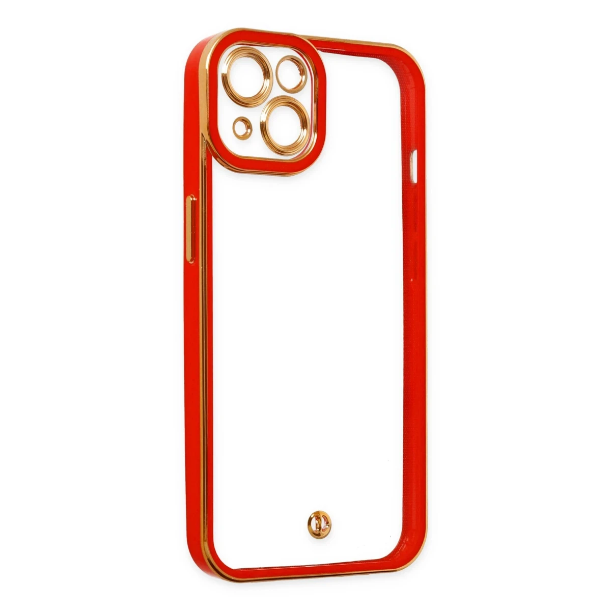 Apple iPhone 14 Plus Kılıf Liva Lens Silikon - Kırmızı