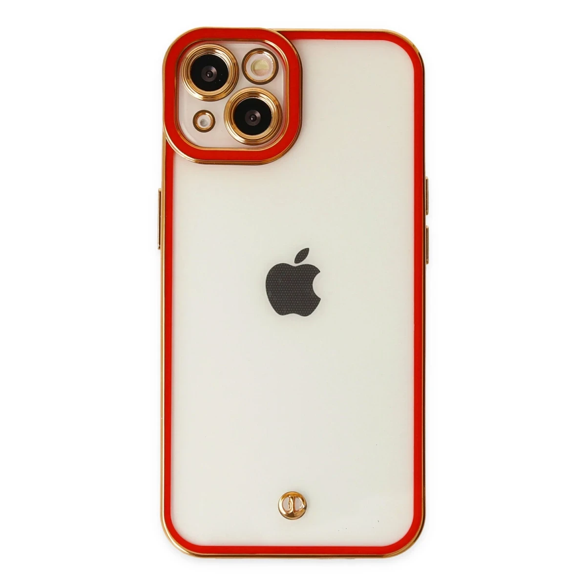 Apple iPhone 14 Plus Kılıf Liva Lens Silikon - Kırmızı