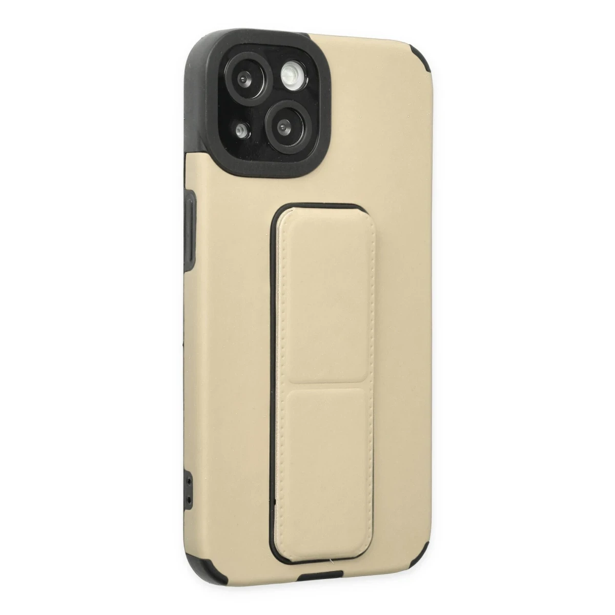 Apple iPhone 14 Plus Kılıf Mega Standlı Silikon - Gold