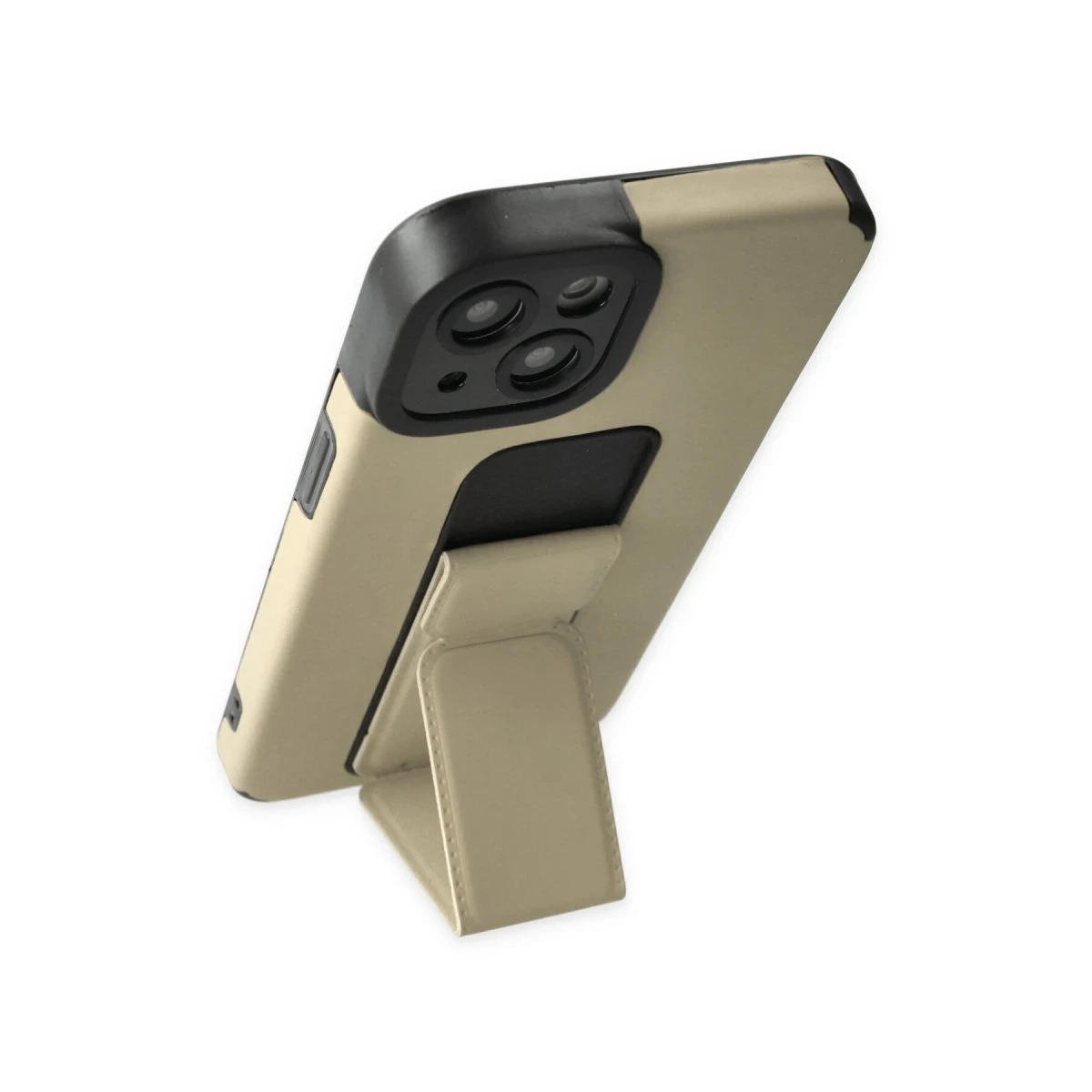 Apple iPhone 14 Plus Kılıf Mega Standlı Silikon - Gold