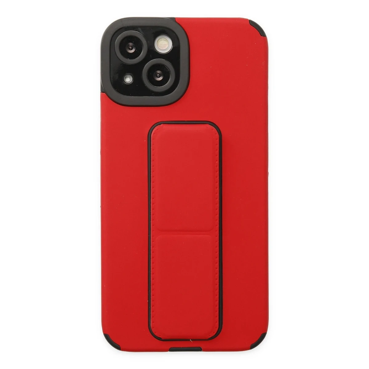 Apple iPhone 14 Plus Kılıf Mega Standlı Silikon - Kırmızı