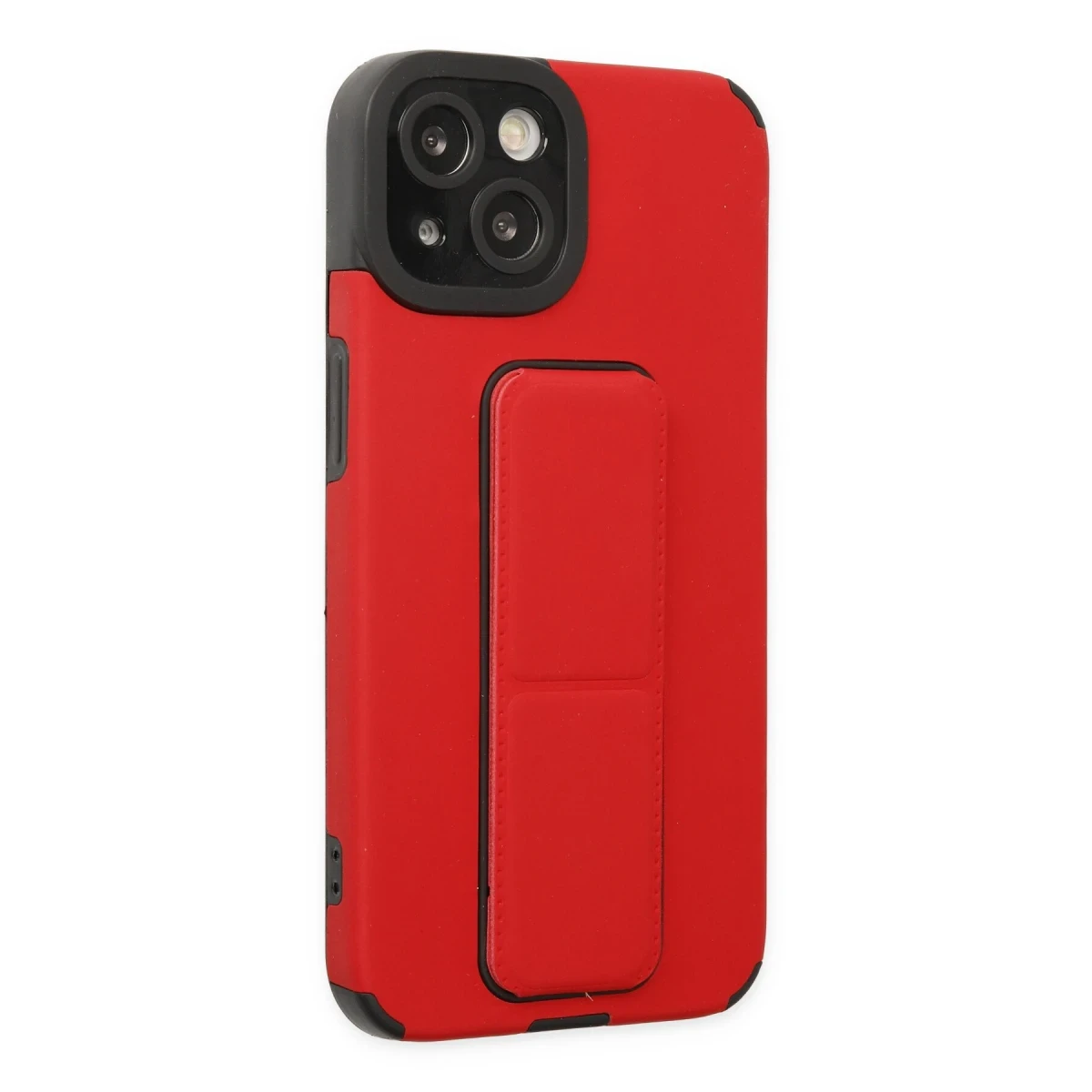 Apple iPhone 14 Plus Kılıf Mega Standlı Silikon - Kırmızı