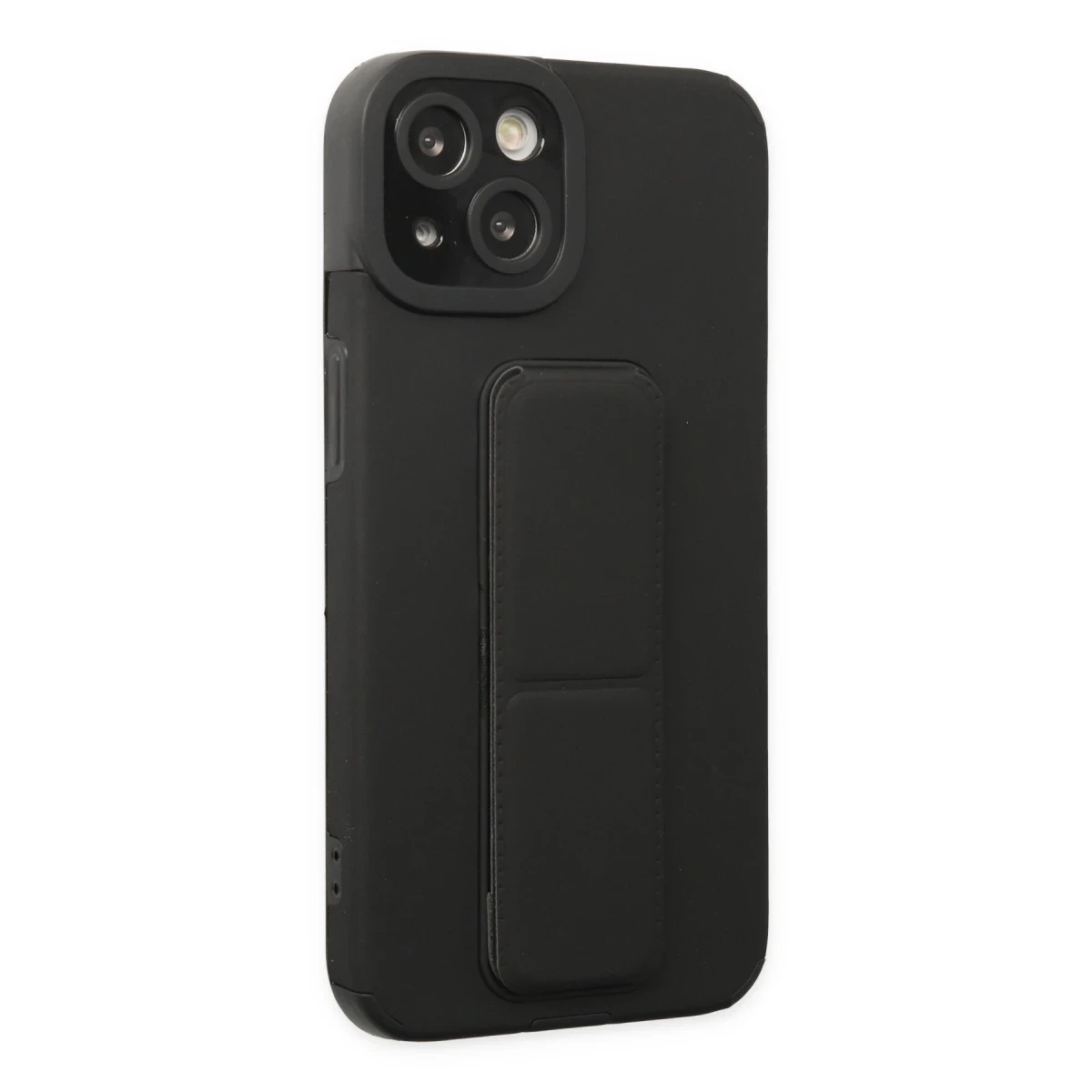 Apple iPhone 14 Plus Kılıf Mega Standlı Silikon - Siyah