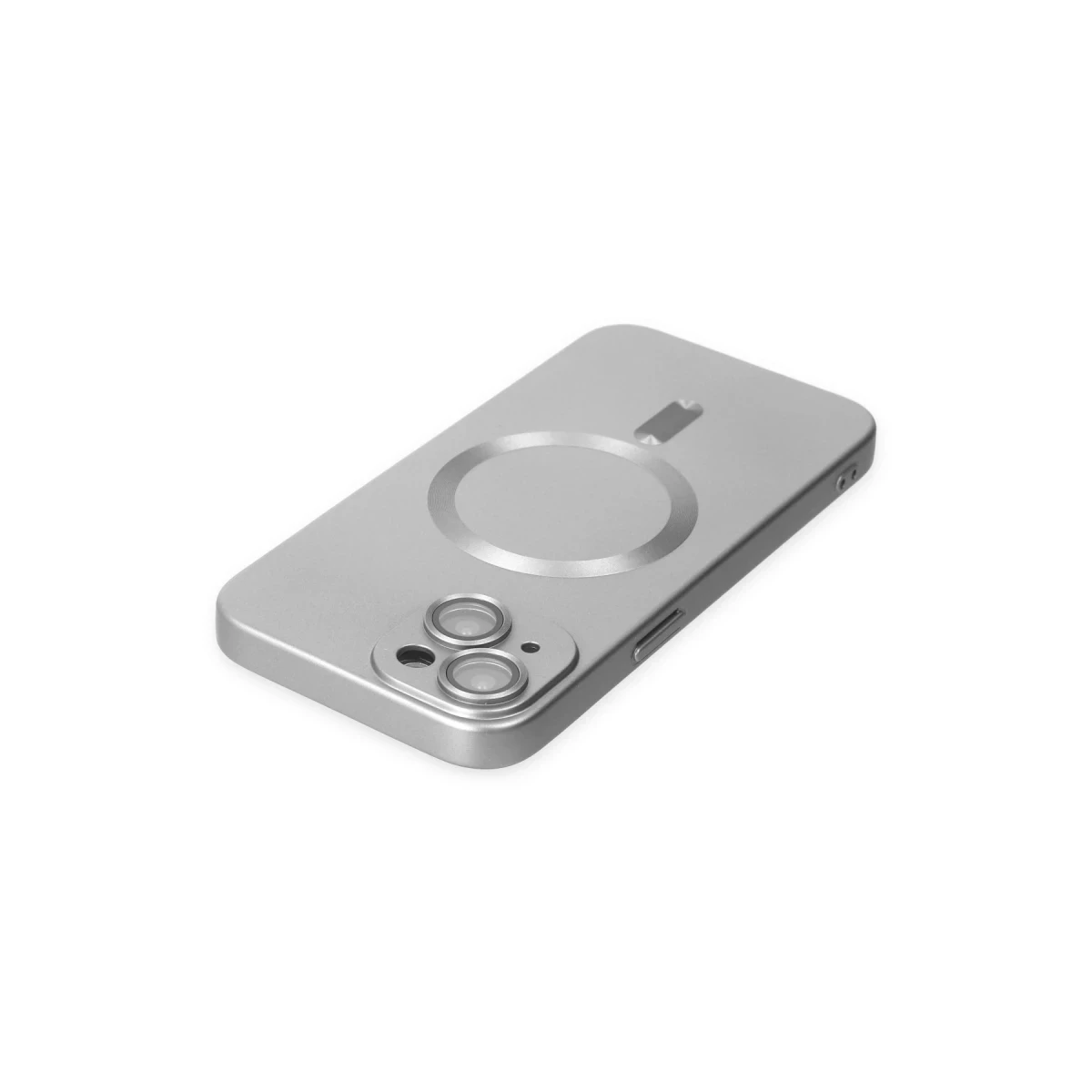 Apple iPhone 14 Plus Kılıf Moshi Lens Magneticsafe Silikon - Gümüş
