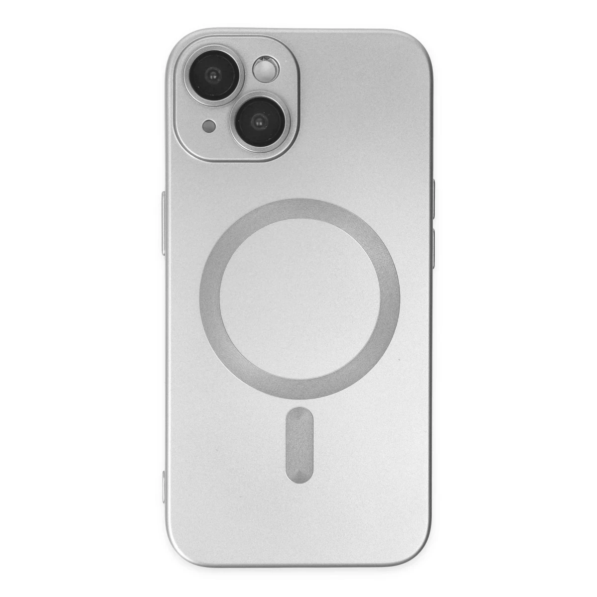Apple iPhone 14 Plus Kılıf Moshi Lens Magneticsafe Silikon - Gümüş