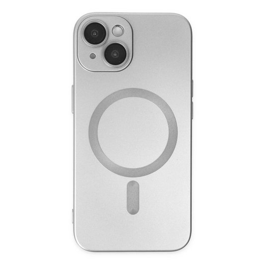 Apple iPhone 14 Plus Kılıf Moshi Lens Magneticsafe Silikon - Gümüş