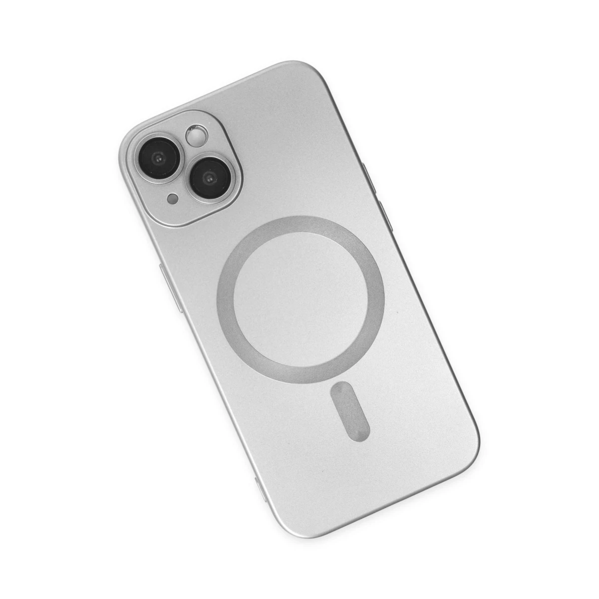 Apple iPhone 14 Plus Kılıf Moshi Lens Magneticsafe Silikon - Gümüş