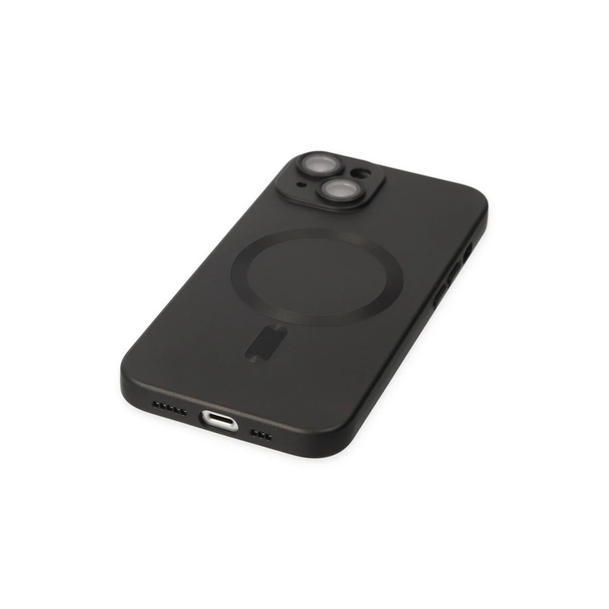Apple iPhone 14 Plus Kılıf Moshi Lens Magneticsafe Silikon - Siyah