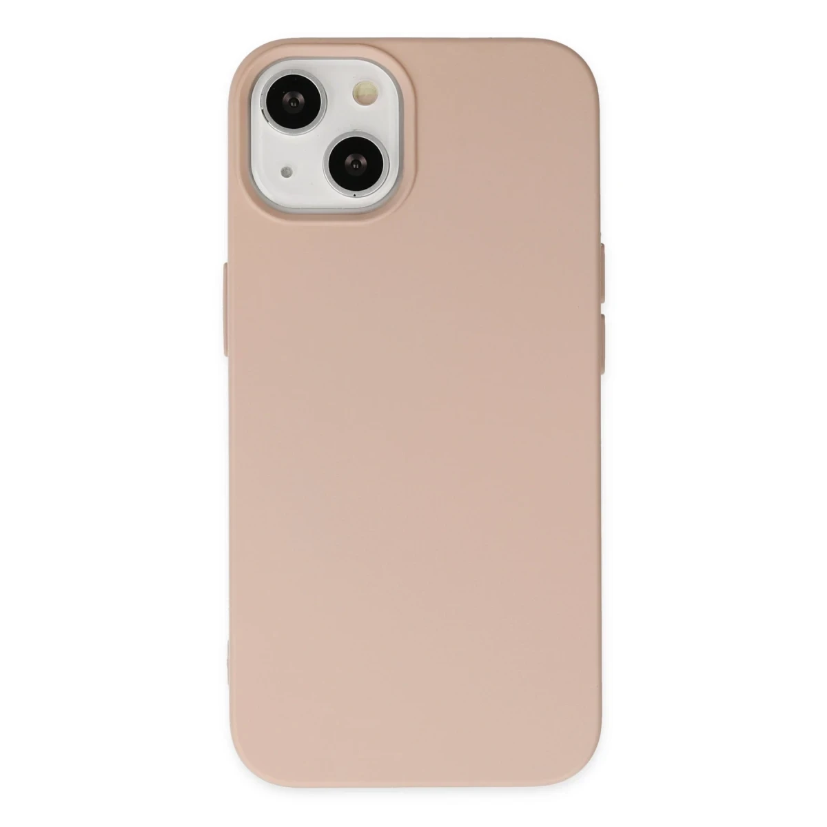 Apple iPhone 14 Plus Kılıf Nano içi Kadife Silikon - Pudra