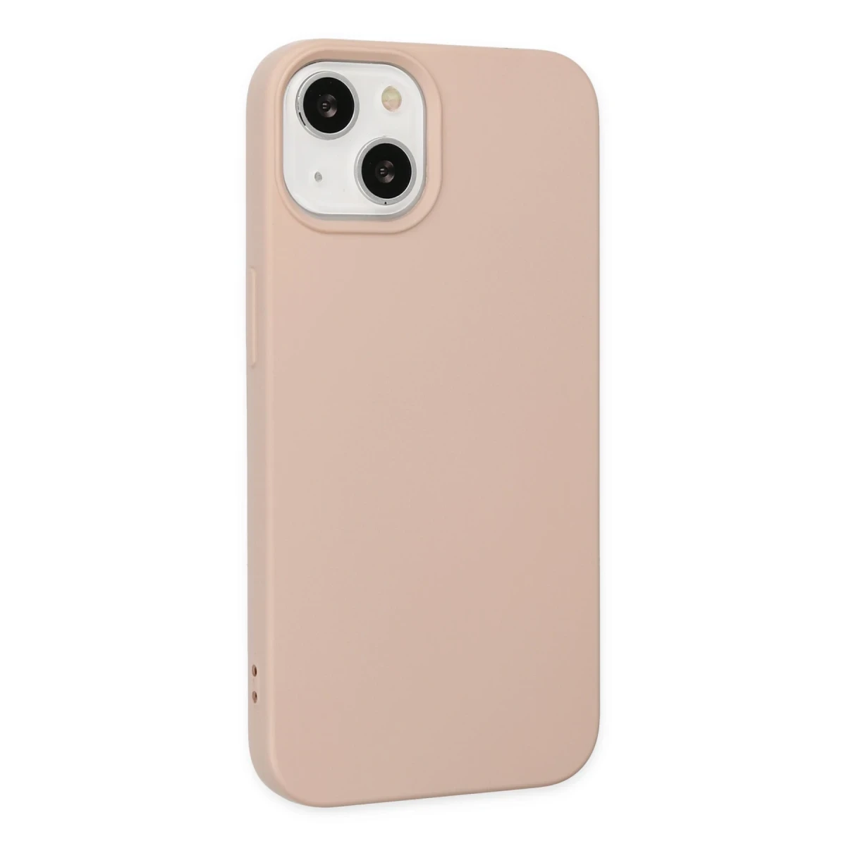 Apple iPhone 14 Plus Kılıf Nano içi Kadife Silikon - Pudra