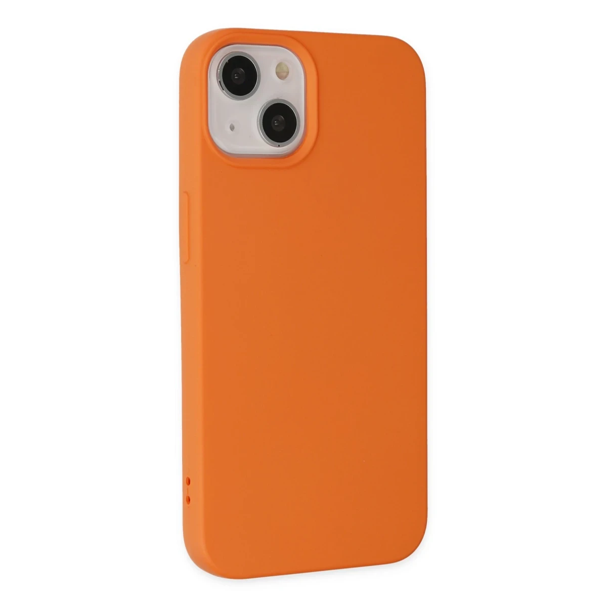 Apple iPhone 14 Plus Kılıf Nano içi Kadife Silikon - Turuncu