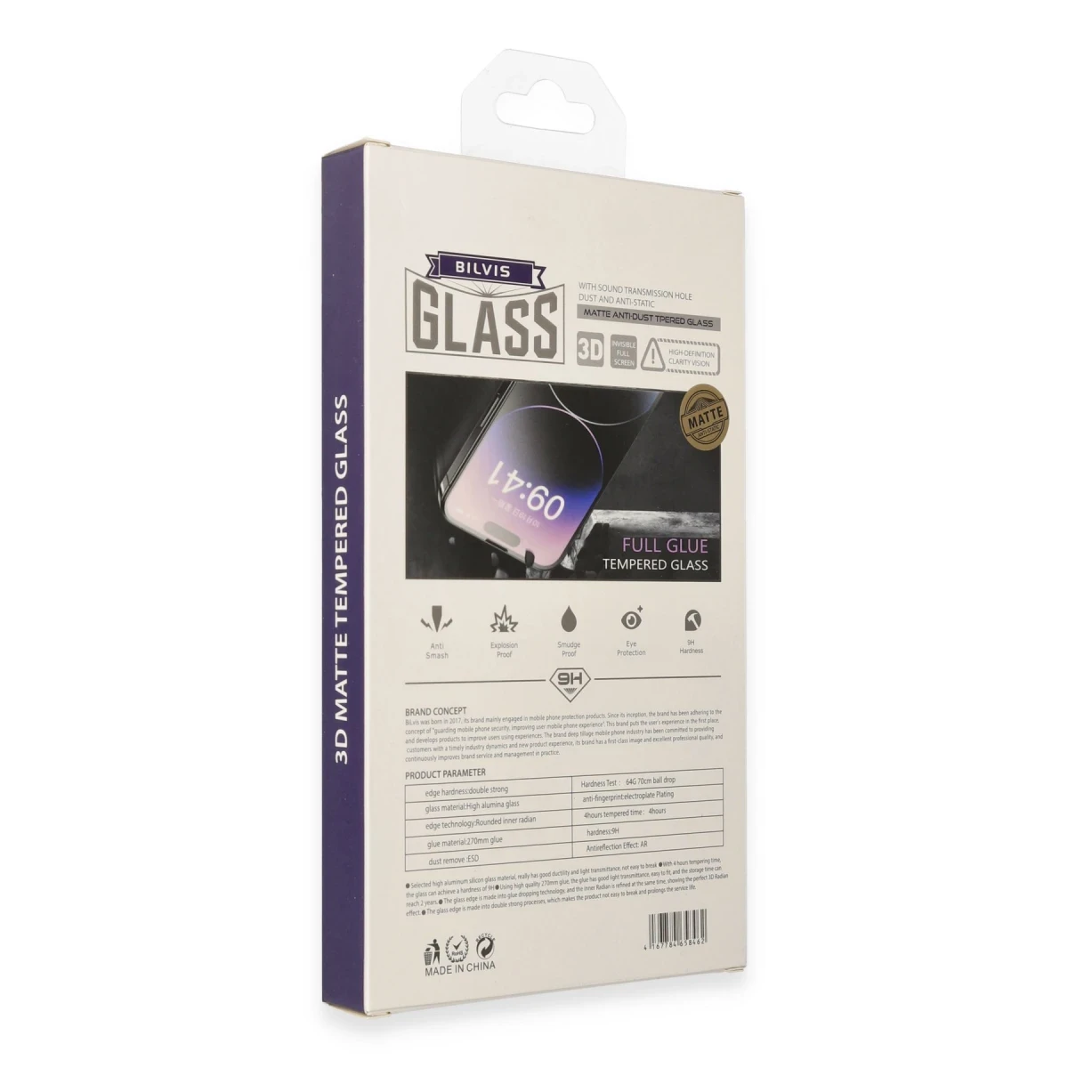 Apple iPhone 14 Pro Bilvis 3D Mat Cam Ekran Koruyucu